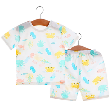 Children's hands, children's heart bamboo fiber short-sleeved set