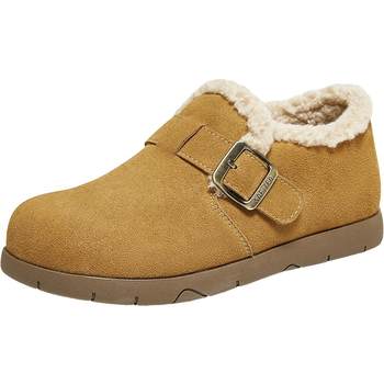 Bestu 2025 winter shopping mall new velvet warm birkenstocks snow boots furry women's single shoes d3565dm5