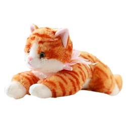 Can bark simulated cat doll, cute little lying cat plush toy, children sleeping companion, rag doll birthday gift