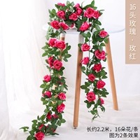 16 розовая роза красный