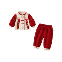 Детская одежда для девочек в стиле Весна в стиле  Spring dress Childrens national style Tang fit baby One-Year-old