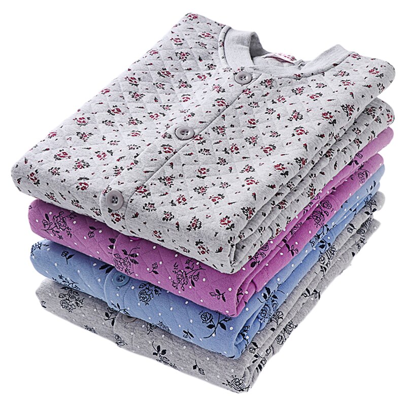 Middle-aged and elderly thermal underwear set pure cotton loose