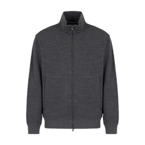 EMPORIO ARMANI Armani 2024 autumn new mens sheep wool stand collar zipper sweatshirt jacket