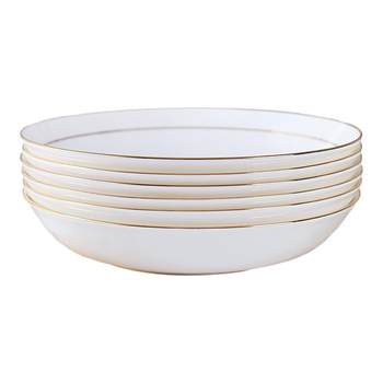 Dinner plate shangyun bone porcelain deep plate hand-drawn gold round shape