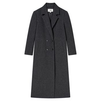 ERINRAE冬季新品法式廓形长款大衣羊毛双面呢保暖外套EH464081WO