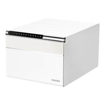 Philips philips 102 safe deposit box household small safe drawer-type jewelry storage carbon alloy steel plate anti-theft fingerprint password bedroom can be entered into the wardrobe semiconductor fingerprint