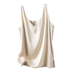 ເສື້ອເຊີດກາງເກງຊັ້ນໃນຂອງແມ່ຍິງ Camisole ສີຂາວ ແລະສີດໍາ ເສື້ອຢືດ acetate simulated silk satin vest ຄໍ V