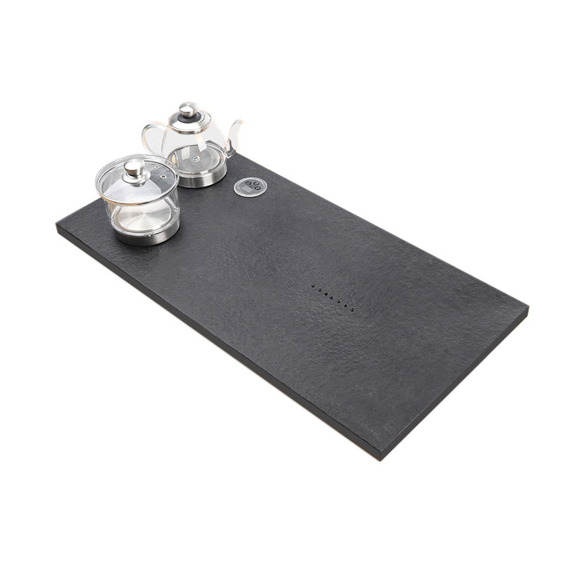Black gold stone tea tray three-in-one bottom with water