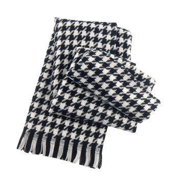 Women's winter warm houndstooth plaid scarf korean style versatile