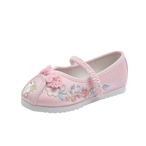 Spring and Autumn Hanfu shoes for girls Chinese style old Beijing cloth shoes childrens handmade antique shoes baby costume embroidered shoes