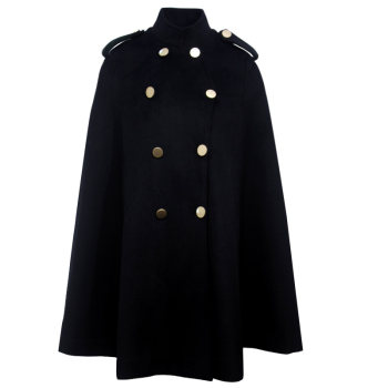 Loose cape cashmere coat for women mid-length british style
