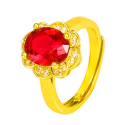 2025 New Hot Women 's Wedding Jewelry Fashion 시뮬레이션 골드 샌드 골드 링 여성 스타일은 금메달 도금 모방 금을 사라지지 않았습니다.
