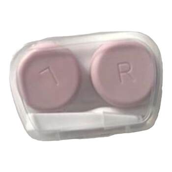 ຫົວໃຈສາວສີບົວ ~ ins contact lens box, transparent, cute, compact, portable and easy to use, companion myopia contact lens box