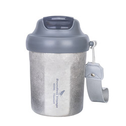 Biwei Pure Titanium Outdoor Coffee Cup 400ml 더블 레이어 방지 캠핑 절연 워터 컵 휴대용 밀봉 누출 증거 컵