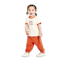 Mini Balabala summer boys and girls baby cool antibacterial suit childrens breathable and light sports suit
