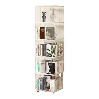 Acrylic 360 degree rotating bookshelf floor-standing storage rack