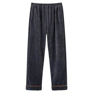 Langsha coral fleece men's large size thickened home pants