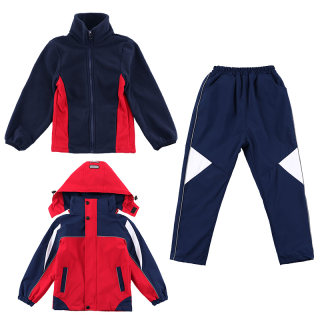 幼儿园园服加厚儿童冲锋衣三件套校服男女童学院风小学生班服秋冬