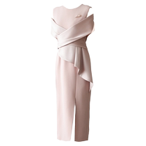 Noble young womans mothers engagement wedding dress pink wedding dress for mother-in-law 2024 new host evening dress