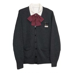 JK sweater cardigan coat women's autumn Japanese college style uniform school supply sense dark gray long-sleeved knitted top