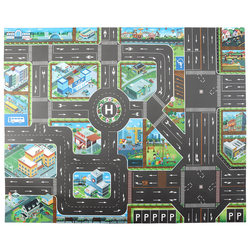 Children's urban traffic simulation scene map toy car parking lot road crawling game floor mat cognition