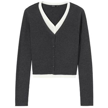 Hot wind 2025 autumn new women's v-neck sweater