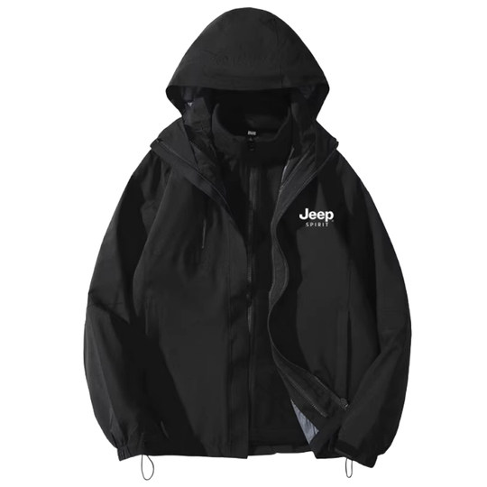 Jeep 2025 new outdoor three-in-one assault top women's windproof and waterproof winter velvet thickened men's jacket