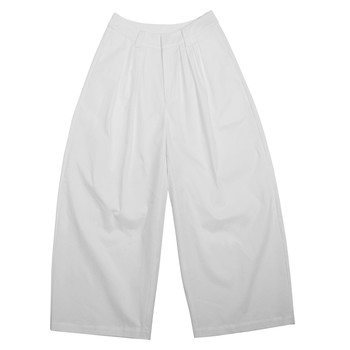 Drape wide leg suit pants black and white