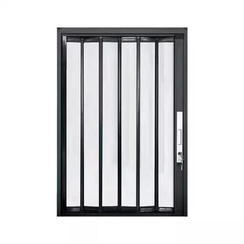Diamond mesh folding screen door anti-mosquito anti-cat, dog and rat lock anti-theft invisible telescopic push-pull aluminum alloy screen door