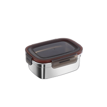 Stainless steel refreshing box 304 food grade fridge special containing cartridge lid rectangular sealed fruit pence 668