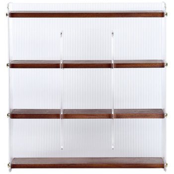 Walnut desktop storage rack