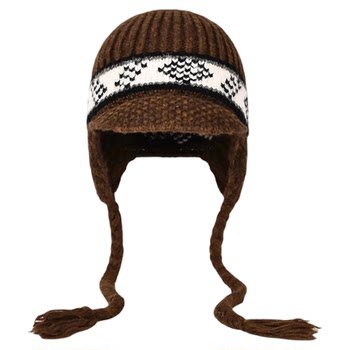Japanese retro fair isle knitted hat for women lei feng hat