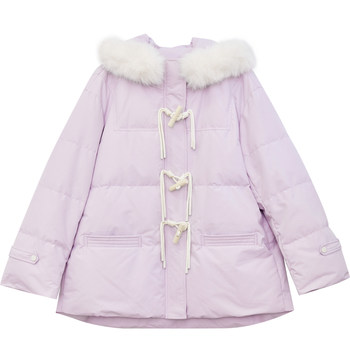 Dm100 eco-friendly fur collar shoulder down jacket