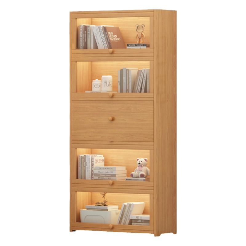 Bookshelf integrated wall-to-ceiling shelf living room multi-layer storage cabinet storage display cabinet dustproof solid wood bookcase