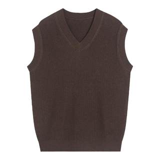 Eli hazelnut waffle anti-pilling merino wool knitted waffle vest sweater for autumn