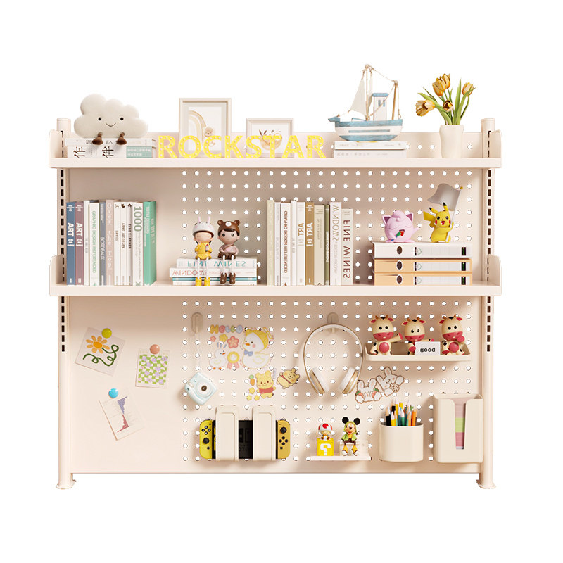 Desktop hole board storage rack student dormitory desk multi-layer bookshelf no punching desk storage rack vertical