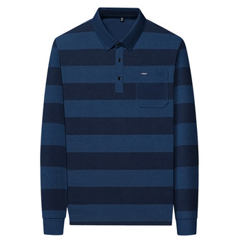 Classic car middle-aged and elderly pure cotton long-sleeved polo shirt