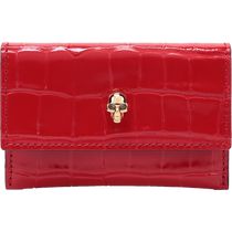 (Self-employed) Middle 99 New unused Ms. Alexander McQuon leather Skull Decorative card Pack Card clip