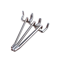 ສະແຕນເລດສີ tripod hook supermarket shelf hook hole plate hook double corner jewelry hook hole plate accessories hook