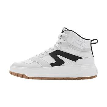 Moon white | jordan plus velvet warm high-top thick-soled men's height-increasing sneakers 2025 new leather casual sports shoes