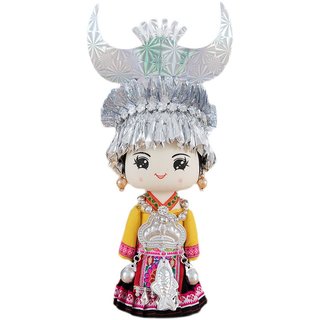 广西贵州云南少数民族苗族特色饰品摆件送礼木偶娃娃纯手工艺品