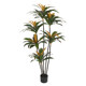 Fake green plants, red edge iron, indoor living room, high-end light luxury plant potted ornaments, high-end bionic decorative floor-standing trees