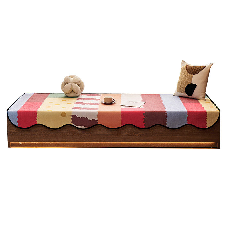 Customizable, removable and washable anti-slip bay window mat for all seasons