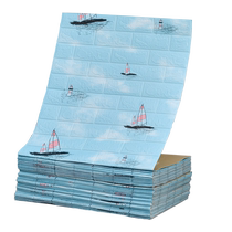 Wallpaper self-adhesive waterproof and moisture-proof 3D three-dimensional wall sticker foam brick wallpaper childrens bedroom warm background wall decoration