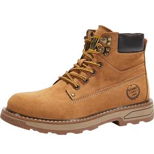 Semir Martin boots men's big yellow boots 2025 new winter high-top British style short boots plus velvet mid-top work shoes