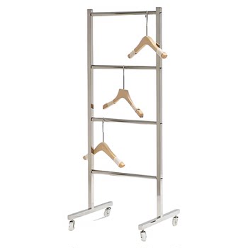 Clothing store stainless steel display rack multi-layer clothes rack storage rack floor-standing with wheels movable trouser rack storage tool