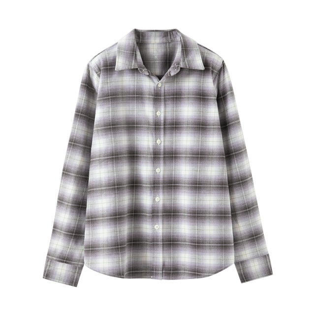 ເສື້ອຍືດ Retro ຝ້າຍ plaid ເສື້ອ cardigan ຂອງແມ່ຍິງ