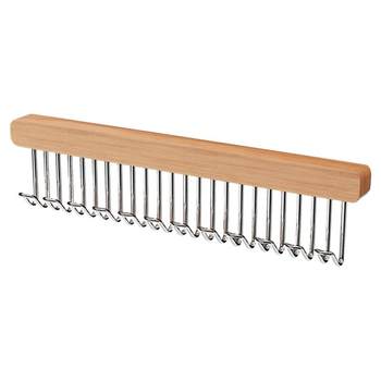 Punch-free wardrobe retractable slide rail solid wood coat rack