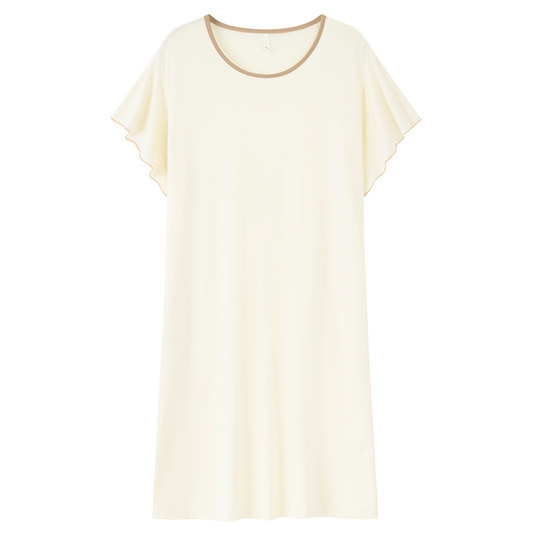 Modal nightgown for women summer short-sleeved ice silk pajamas