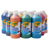Crayola childrens finger paint washable single 16 oz 473ml blue graffiti painting handmade painting imported from the United States for early childhood education safe and environmentally friendly 12-color set